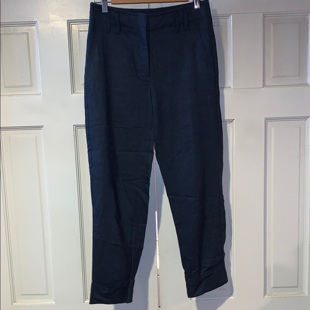 Theory Dark Blue Linen Pants